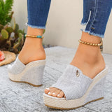Vinatge Chunky Platform Sandals Women 2026 Summer Peep Toe Wedges Slippers Woman Plus Size 42 Thick High Heels Sandles Female
