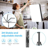 XRDKJ 1-Pack 21" LED Video Light Kit, 2500-7500K Dimmable Photography Lighting with Remote and 79" Stand, CRI 96+ Studio Light