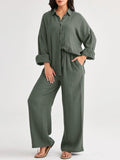 2026 Spring and Summer Casual Suit New Fashion Suit Loose Casual Top Wide Leg Pants Two-piece Set for Women