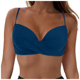 Women's Sexy Bikini Bra Fashion Push Up Underwear Swimsuit Solid Color Cross Tie Bra Pad No Steel Swimsuits Bikini Lenceria