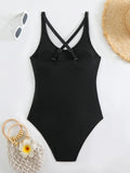 2026 Sexy Strappy Swimsuit One Piece Solid Swimwear Women Bathers Bathing Swimming Swim Suit Female Summer Beachwear