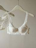 French Inspired Minimiser Bra Women Sexy Lingerie Set Large Chest Support Thin Comfort Half Cup Soft Underwire Anti Sagging