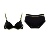 Wireless Non Padded Bra Set for Small Bust Seamless Comfort Bralette & Briefs Pure Elegant Ladies Intimates Teen Girls Underwear