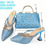 Doershow  Italian Shoe and Bag Set New 2024 Women Shoes and Bag Set In Italy pink Italian Shoes with Matching Bag set  HGH1-19