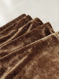 new European and American high-waisted slim shiny silver drape gold velvet bell-bottom casual pants