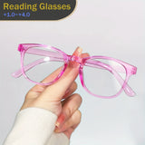 6pcs Fashion Oval Reading Glasses Colorful Chic Presbyopic Glasses For Women Men 1.0 To +4.0