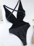 Print High Cut One Piece Swimsuit Women Swimwear Female Cross Backless Monokini Bather Bodysuit Slim Bathing Suit Swim Beachwear