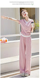 Knitted two-piece casual suit is loose and comfortable