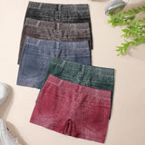 Denim Shorts Women Shorts High Stretchy Imitation Denim Short Leggings with Pockets Tight Fitting Summer Shorts