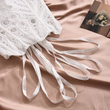 Toucheart Hot Girl Suspender Sexy Top with Fishbone Corset Intimate Hollow See-through Lace Classic Romantic Retro Palace Corset