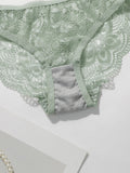 Two Pieces Transparent Floral Bras Panties Set Clothing Sexy Underwire Push Up Lingeries For Women lace bra A2123