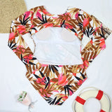Long Sleeve Swimwear 2024 Surfing Bathing Suit Women Backless Print One Piece Swimsuit Retro Rashguard Monikini Bodysuit
