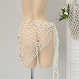 New 3D Star Hollow Out Crochet Knitted Sarong Pareo Beach Dress Beach Wear Beachwear Beach Cover Up Cover-upsFemale Women V7309