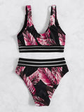 Sexy Mesh Tape Bikini 2026 Women High Waist Swimsuit Printed Swimwear Female Lady Bathing Suit Swimming Summer Beachwear