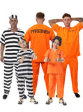 Halloween prison uniforms, prisoner costumes, children's orange prison uniforms for masquerades, black and white striped prisone