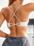 Everyday Women's cross-strap backless bra Front closure push-up bra for small breasts Seamless invisible heart-shaped cup bra