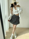 2026 Summer New Retro Vacation Style Small Floral Half Skirt High Waisted Wrap Buttocks Elegant Sweet Slim Short Skirt 06AH