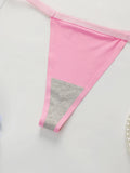 4-piece Set Of Multi-color Women's Sexy Low Waisted Thong Ice Silk Seamless Invisible Underwear Daily Close Fitting Thong C359