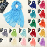 Solid Color Chiffon Scarf Fashionable Lightweight Neck Scarf For Women Summer Neck Sun Protection Silk Scarf Shawl 170*70cm