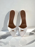 Women Satin Twisted Strap Mule Sandals Square Toe Stiletto High Heels Elegant Slip On Wedding Evening Dress Heeled Slippers