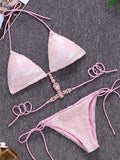 Shiny Sequins Jewelled Diamond Bikini Women Micro Bikini Swimwear Female Swimsuit Two Pieces Bikini Set Halter Bathing Suit Swim