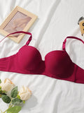 New Hot Selling Solid Color Daily 2-piece Set with Steel Rim push up Bra for Women Underwear Set J2611