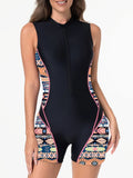 2026 Zipper Rushguard Sleeveless Slim Swimsuit Women One Piece Swimwear Female Bather Bathing Swimming Swim Surf Suit Beachwear