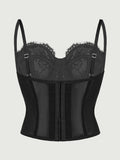 Sexy Lace Fishbone Corset Waist Cincher Casaul Style Tight Camisole Vest Outerwear For Women Backless Sleeveless Charming NPNV