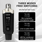 Wireless Microphone System G-MARK GX1.1 UHF XLR Adapter 16 Channels Audio Transmitter And Receiver For 48V Phantom Power Condens