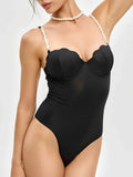 2026 Strappy Swimsuit One Piece Sexy Push Up Solid Swimwear Women Bathers Bathing Swimming Swim Suit Beachwear Summer XL