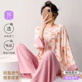 Plus size mother's cotton silk pajamas spring and summer new Chinese style can be worn outside home clothes Mother's Day gift