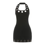 Summer Women's Fashion Dress Backless Hot Girl Sexy Slim Hip Cover Dress