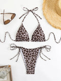 2026 Halter Triangle Bikinis Printed Swimsuit Women Sexy String Swimwear Female Bathers Swimming Bathing Swimming Swim Suit
