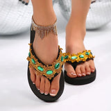 Luxury Colorful Rhinestone Flip Flops Women Fashion Weightlight Flat Slippers Woman Outdoor Non Slip Clip Toe Slides Female