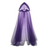 Halloween Ghost Cosplay Costume Cloak Adult Hooded Lace-up Full-Length Sheer Cape with Oversized Hood