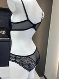 MOYISU Minimizer Bra French Lace for Large Bust, Anti Sagging Full Coverage Push Up Underwire Set, Sensuous Women Sexy Bra & Set