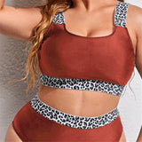 0XL - 4XL Splicing Bikini Large Size Swimwear Plus Size Women Swimsuit Female Two-pieces Bikini set Bather Bathing Suit K3785