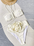 DEKA Brazilian Neck Bikini Set High Waist Flower Swimwear Women Floral Push Up Swimsuit Red White Bathing Suit Beachwear Biquini