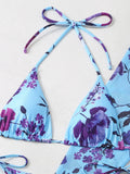 3 Pieces Printed Halter String Bikini 2026 Women & Kimono Swimwear Female Swimsuit Beachwear Bathers Bathing Swimming Swim Suit