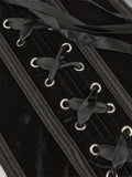 Women Underbust Corset Tops Halloween Bat Print Bustier Shapewear Tie up Cincher Waistband for Dress Streetwear