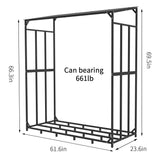 Heavy Duty Tall Metal Firewood Rack With Top Cover Outdoor