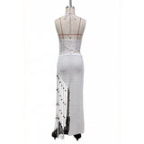 New Tassels Asymmetric Halter Crochet Knitted Tunic Beach Cover Up Cover-ups Beach Dress Beach Wear Beachwear Female Women V8257