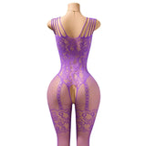 New Sexy Open Back Exposed Breast BodySuits Women Lingerie Transparent Erotic Crotchless Bodystockings Babydoll Hot Underwear