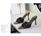 BIGTREE Summer Woman Slippers Fashion Open Toe Thin High Heels Shoes Street Style Stripper Party Slides Zapatos De Mujer