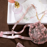 Laced Bra Lingerie Sexy Floral Embroidery Underwear Transparent Fairy Set Woman 2-Piece Boho Bra + Panty Underwear Set Intimates