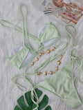 Wrap Around Halter Rhinestones Diamond Bikini Women Swimsuit Female Swimwear Two-pieces Bikini Set Bathing Suit Swim Beach Wear
