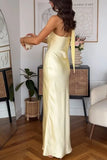 Sweet And Fresh Party Prom Dresses Women Light Yellow Slant Collar Off Shoulder Package Hip Slim Banquet Dress Elegant Socialite