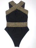 Women's Cross Strap Bandeau One-Piece Swimsuit Adjustable Tummy Control Fashionable Comfortable Swimwear for Various Body Types