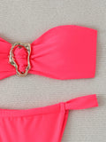 Bandeau Thong Bikinis 2026 Women Sexy Swimsuit Solid Padded Swimwear Female Bathers Bathing Swimming Swim Suit Beachwear