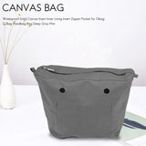 ABQR Waterproof Solid Canvas Insert Inner Lining Insert Zipper Pocket for Obag O Bag Handbag Bag Deep Gray Mini